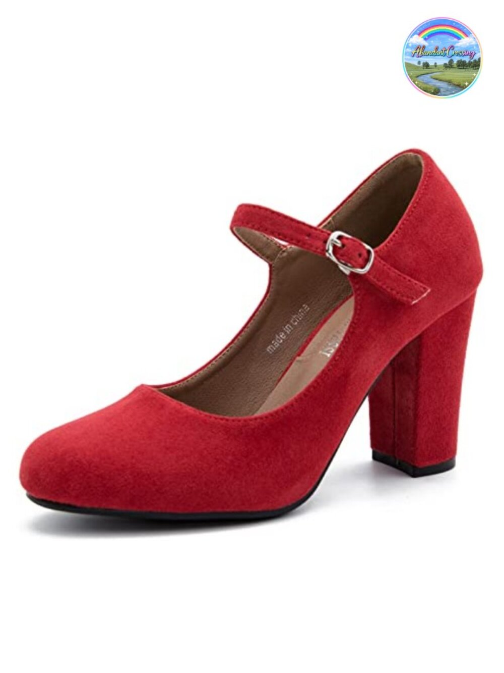 Women's Mary Jane Pumps Synthetic Matte PU Suede Velvet Closed Round Toe Block